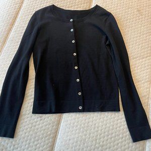 Theory Black Wool Crewneck Sweater